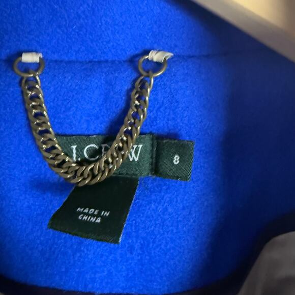 J.Crew Cobalt Blue Wool Blend Peacoat Size 8 - Picture 3 of 12